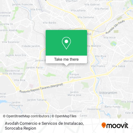 Avodah Comercio e Servicos de Instalacao map