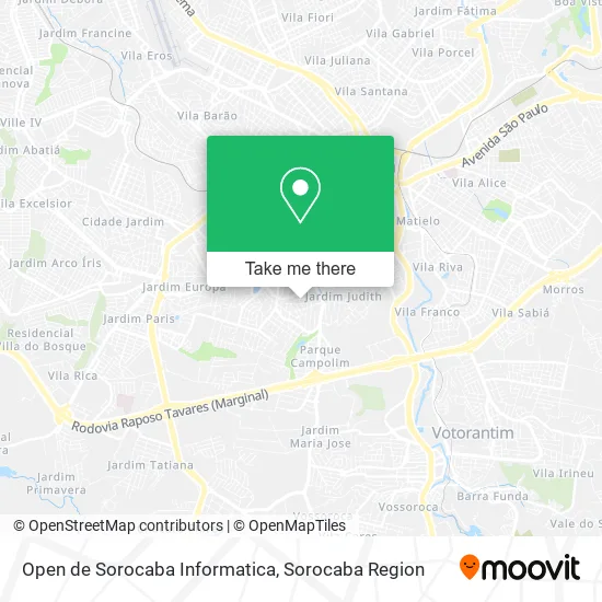 Open de Sorocaba Informatica map