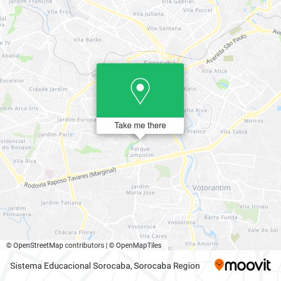 Sistema Educacional Sorocaba map