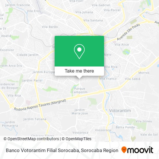 Banco Votorantim Filial Sorocaba map