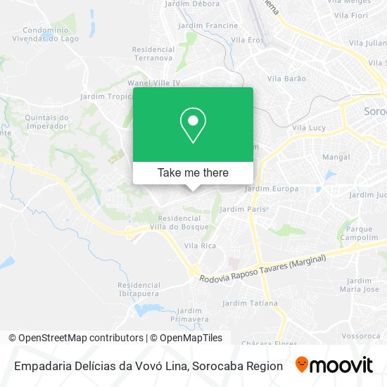 Mapa Empadaria Delícias da Vovó Lina