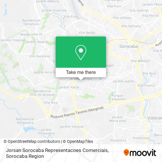 Jorsan Sorocaba Representacoes Comerciais map
