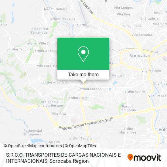 S.R.C.O. TRANSPORTES DE CARGAS NACIONAIS E INTERNACIONAIS map