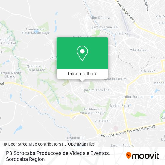 P3 Sorocaba Producoes de Videos e Eventos map