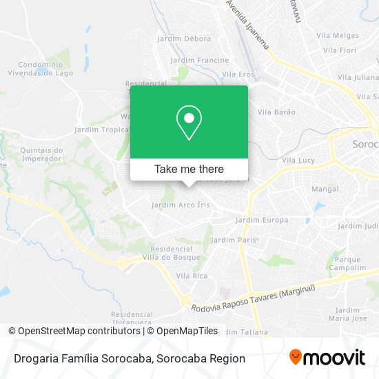 Mapa Drogaria Família Sorocaba