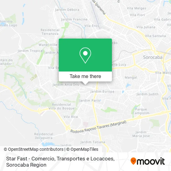 Star Fast - Comercio, Transportes e Locacoes map