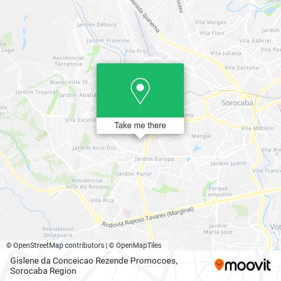 Mapa Gislene da Conceicao Rezende Promocoes