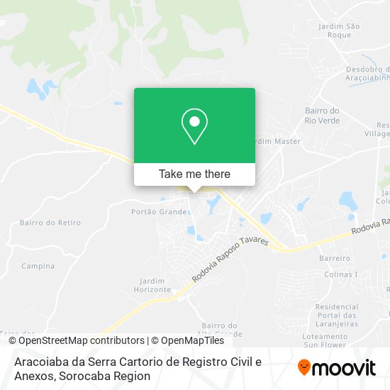 Mapa Aracoiaba da Serra Cartorio de Registro Civil e Anexos
