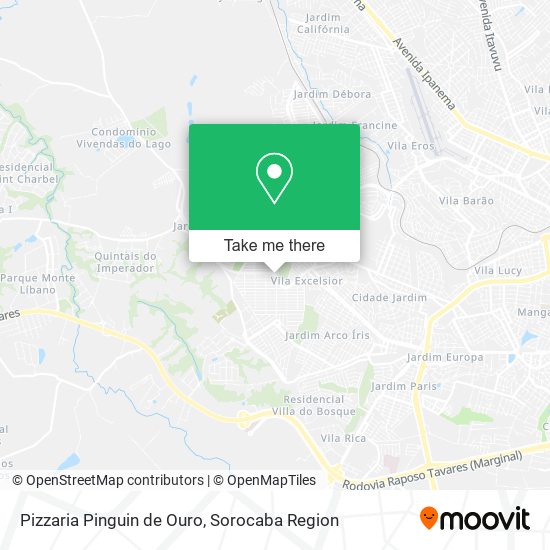 Mapa Pizzaria Pinguin de Ouro