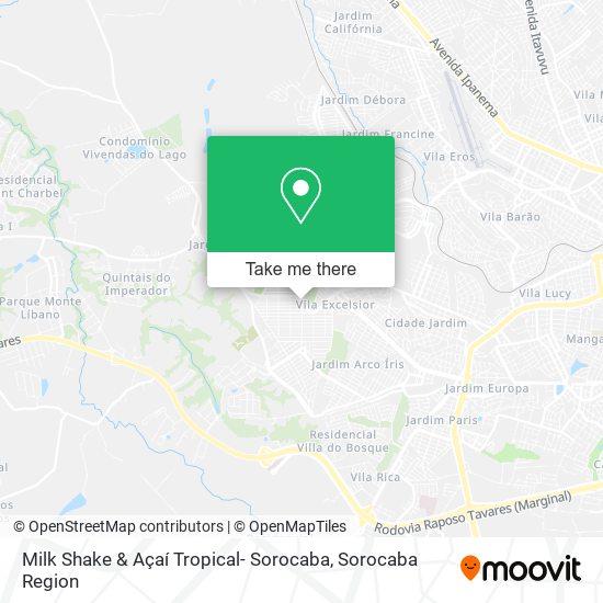 Mapa Milk Shake & Açaí Tropical- Sorocaba