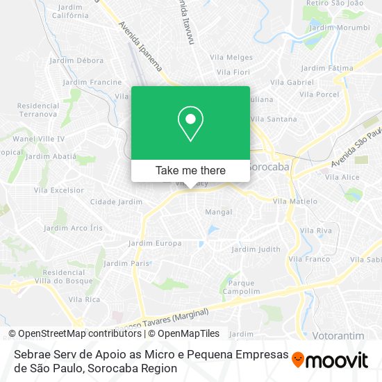 Sebrae Serv de Apoio as Micro e Pequena Empresas de São Paulo map