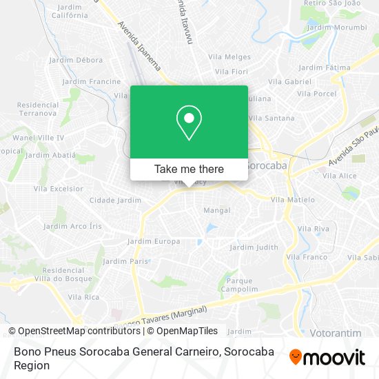 Mapa Bono Pneus Sorocaba General Carneiro