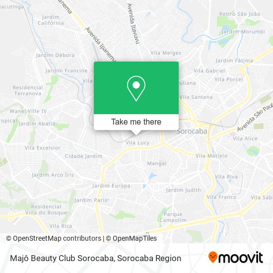 Mapa Majô Beauty Club Sorocaba