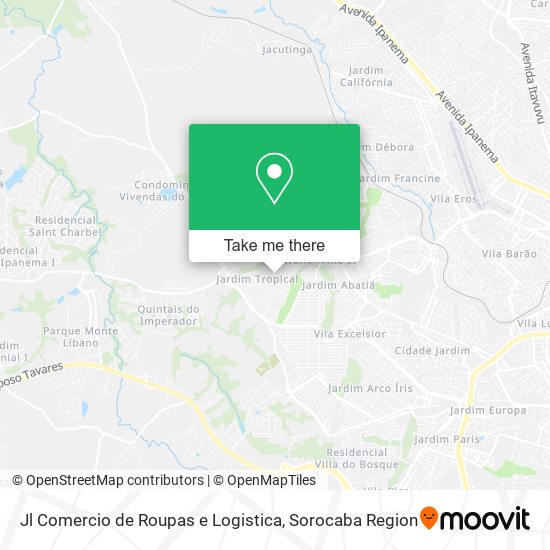 Mapa Jl Comercio de Roupas e Logistica