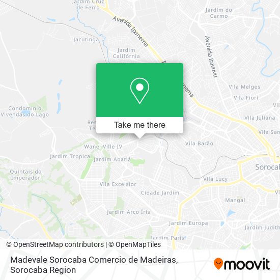Madevale Sorocaba Comercio de Madeiras map