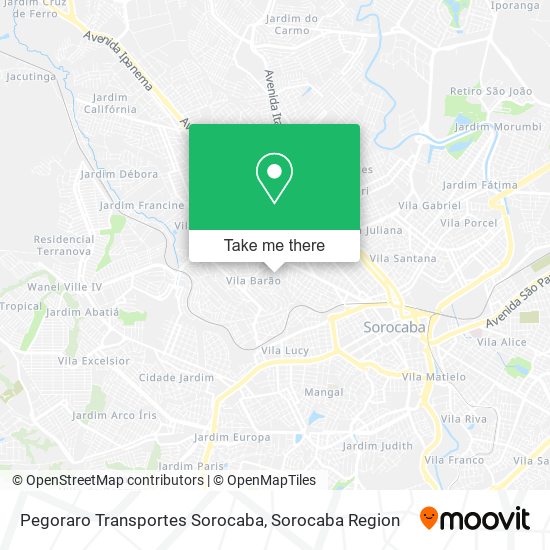 Pegoraro Transportes Sorocaba map