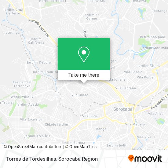 Mapa Torres de Tordesilhas
