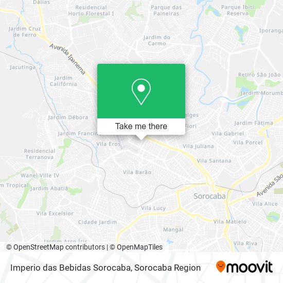 Mapa Imperio das Bebidas Sorocaba