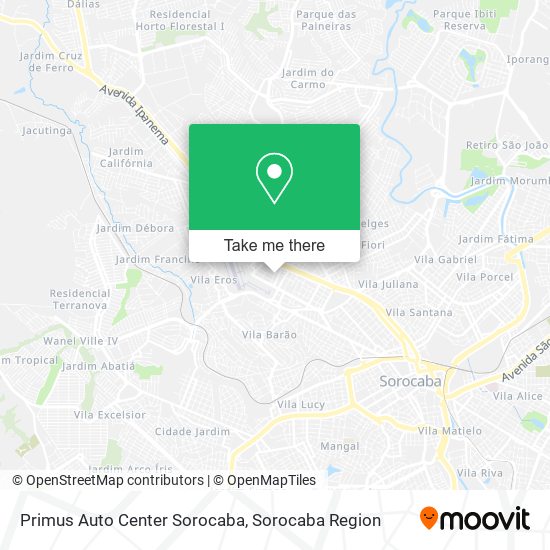 Primus Auto Center Sorocaba map