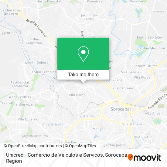 Unicred - Comercio de Veiculos e Servicos map