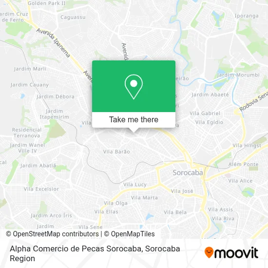 Alpha Comercio de Pecas Sorocaba map