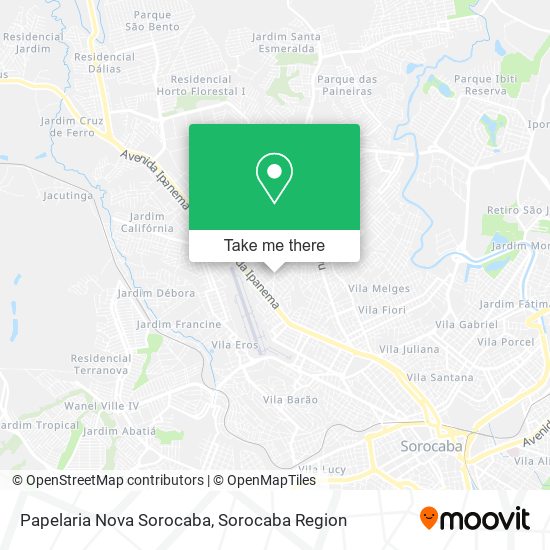 Mapa Papelaria Nova Sorocaba