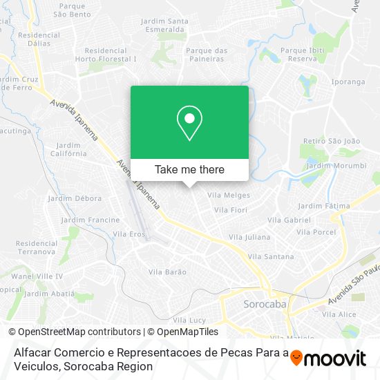 Alfacar Comercio e Representacoes de Pecas Para a Veiculos map