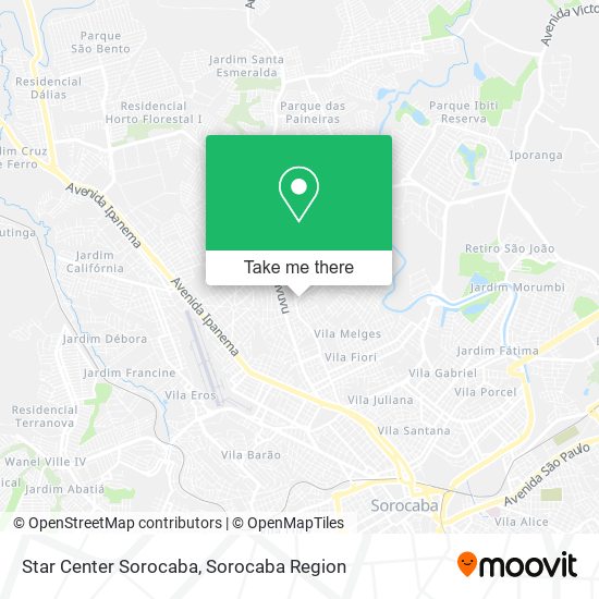 Mapa Star Center Sorocaba