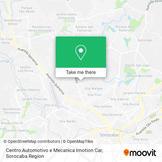 Mapa Centro Automotivo e Mecanica Imotion Car