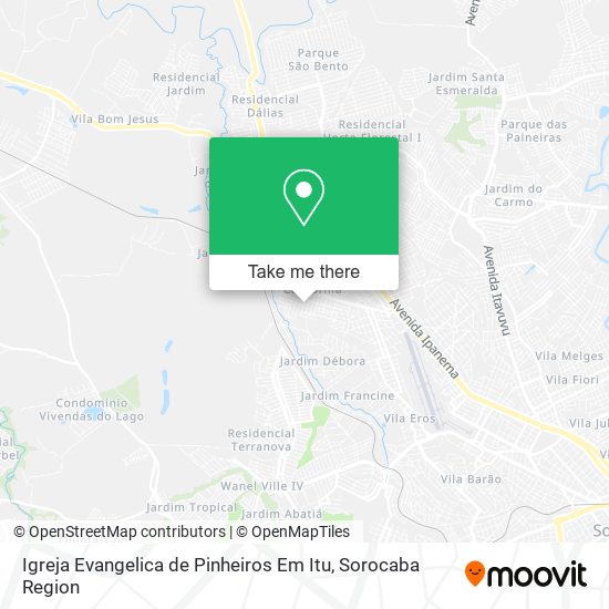 Igreja Evangelica de Pinheiros Em Itu map