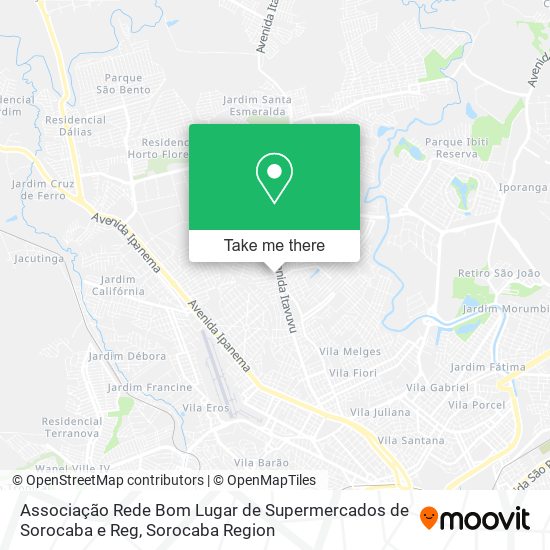 Mapa Associação Rede Bom Lugar de Supermercados de Sorocaba e Reg