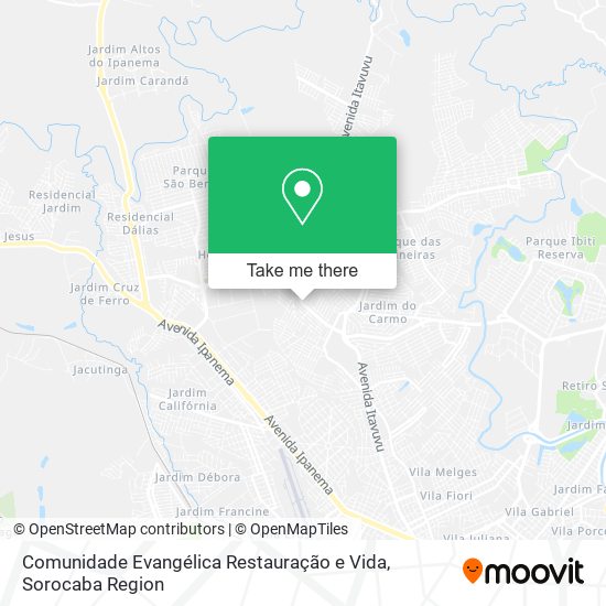 Comunidade Evangélica Restauração e Vida map