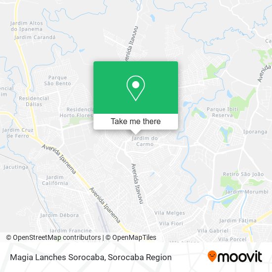 Mapa Magia Lanches Sorocaba