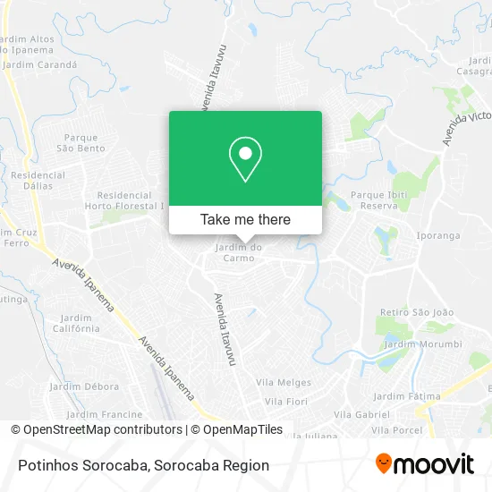 Potinhos Sorocaba map