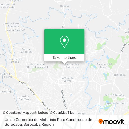 Uniao Comercio de Materiais Para Construcao de Sorocaba map