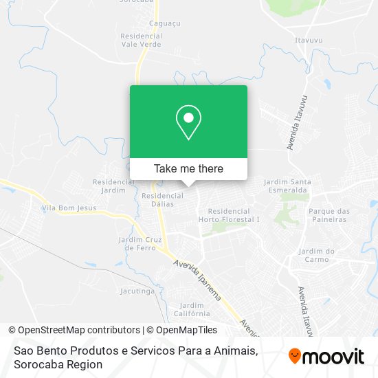 Mapa Sao Bento Produtos e Servicos Para a Animais