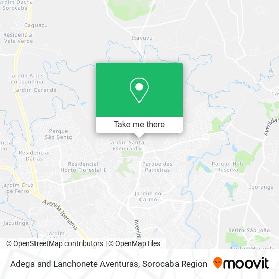 Adega and Lanchonete Aventuras map