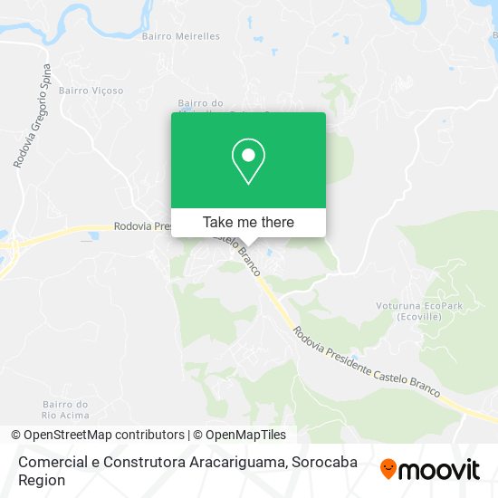 Comercial e Construtora Aracariguama map