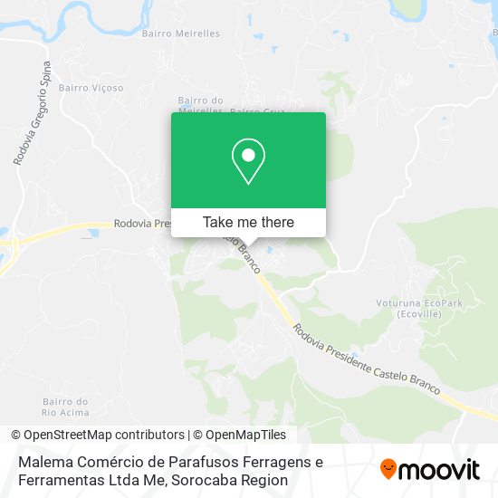 Malema Comércio de Parafusos Ferragens e Ferramentas Ltda Me map