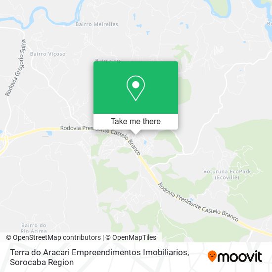Mapa Terra do Aracari Empreendimentos Imobiliarios