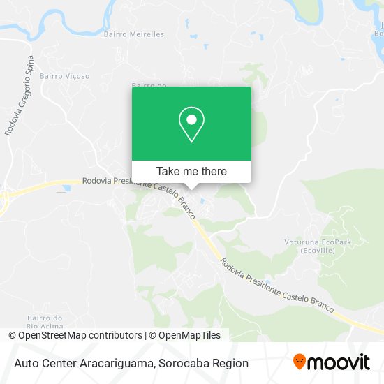 Mapa Auto Center Aracariguama