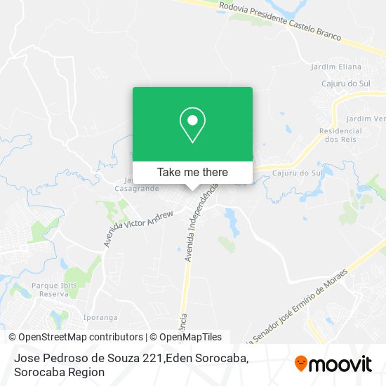 Jose Pedroso de Souza 221,Eden Sorocaba map