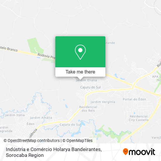 Indústria e Comércio Holarya Bandeirantes map