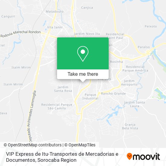 Mapa VIP Express de Itu-Transportes de Mercadorias e Documentos