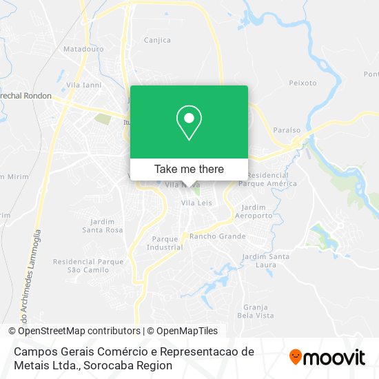 Mapa Campos Gerais Comércio e Representacao de Metais Ltda.