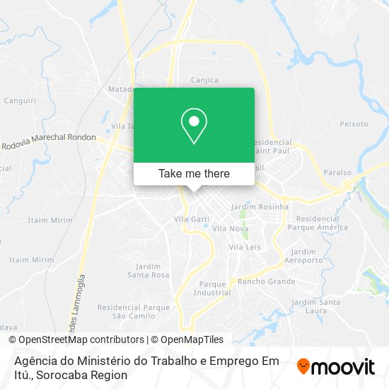 Agência do Ministério do Trabalho e Emprego Em Itú. map