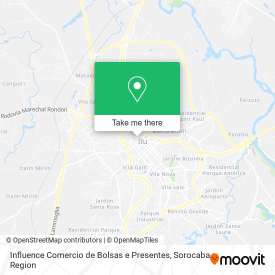 Influence Comercio de Bolsas e Presentes map