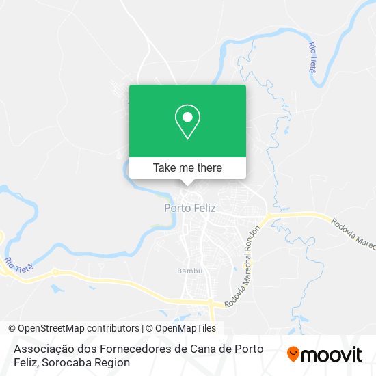 Mapa Associação dos Fornecedores de Cana de Porto Feliz