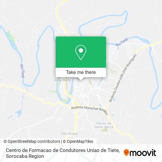 Mapa Centro de Formacao de Condutores Uniao de Tiete