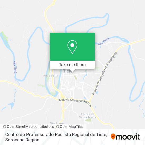 Mapa Centro do Professorado Paulista Regional de Tiete